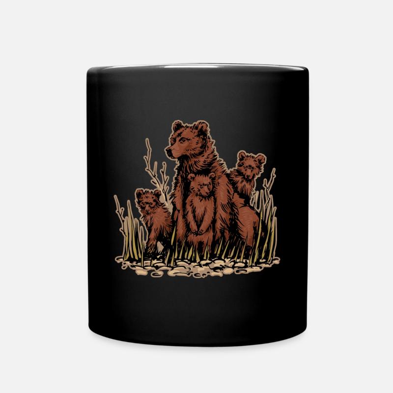 Braunbär Kopf Bär Motiv für Braunbären Team oder - Tasse einfarbig - Schwarz