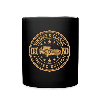 Oldtimer 1977 45 Jahre Jubiläum - Tasse einfarbig - Schwarz - Vorne