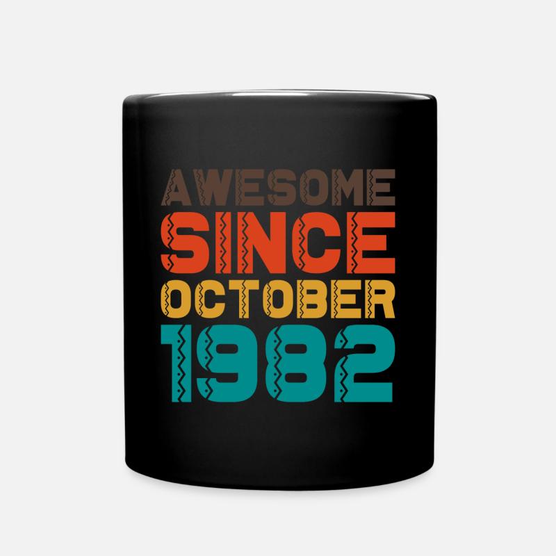 Awesome Since October 1982 Retro Vintage 42 Years - Full Colour Mug - black