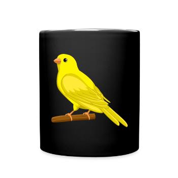 Kanarienvogel Singvogel, Vogel Design - Tasse einfarbig - Schwarz - Vorne
