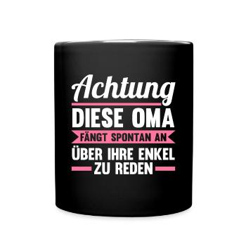 Großmutter Großmama Omi Oma - Tasse einfarbig - Schwarz - Vorne