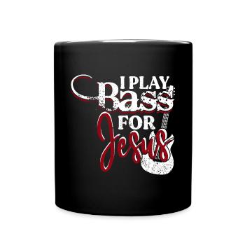 Je joue de la basse pour Jésus Christian Guitare Basse - Mug uni - noir - Devant