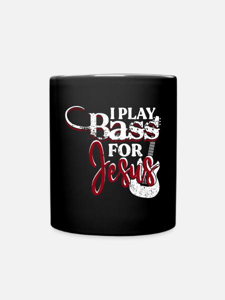 Je joue de la basse pour Jésus Christian Guitare Basse - Mug uni - noir