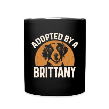 French Brittany Spaniel Epagneul Breton Geschenk - Tasse einfarbig - Schwarz - Vorne