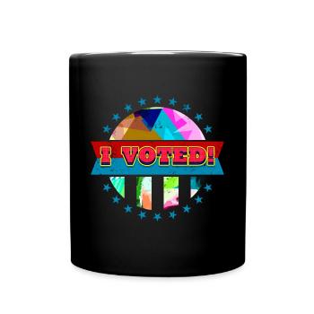 Politique Pop Art J’ai voté Badge Retro Voters Electi - Mug uni - noir - Devant