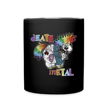 Death Metal Einhorn Musik Metal Head Rocker Heavy - Tasse einfarbig - Schwarz - Vorne