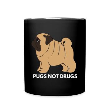Carlins Not Drugs - Cute Kawaii Chubby Funny Dog - Mug uni - noir - Devant