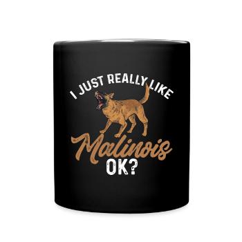 Malinois Belgian Shepherd Mechelaar Dog - Full Colour Mug - black - Front