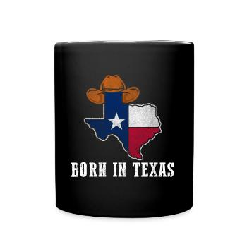 Texas Born Design für stolze Texaner - Tasse einfarbig - Schwarz - Vorne