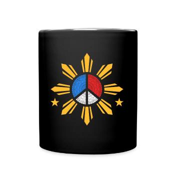 Flaggen-Sonnen-Design für stolze Pinoys - Tasse einfarbig - Schwarz - Vorne