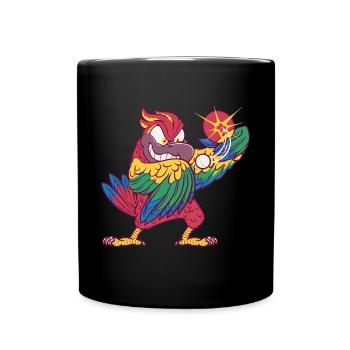 Ping Pong Parrot Outfit Table Tennis Bird - Full Colour Mug - black - Front