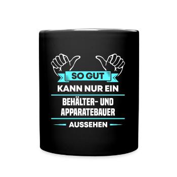 Behälterbauer Design für stolze Handwerker - Tasse einfarbig - Schwarz - Vorne