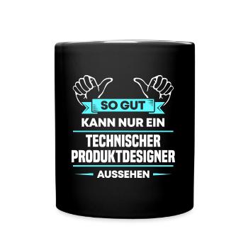 Technischer Produktdesigner Design für Profis - Tasse einfarbig - Schwarz - Vorne