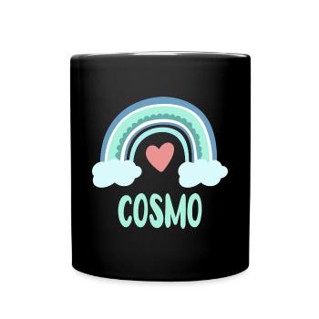 Cosmo Name Rainbow Baby - Full Colour Mug - black - Front
