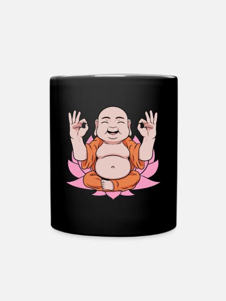 Bouddha Moine Namaste Bouddhisme I Don - Mug uni - noir
