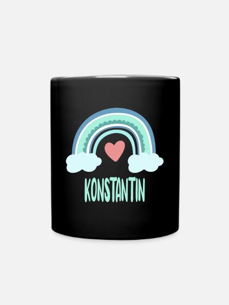 Konstantin Name Regenbogen Baby - Tasse einfarbig - Schwarz
