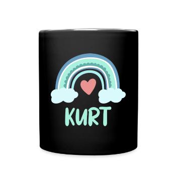 Kurt Name Rainbow Baby - Full Colour Mug - black - Front