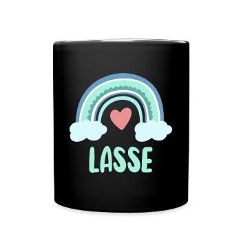 Lasse Name Rainbow Baby - Full Colour Mug - black - Front