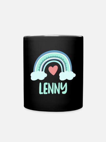 Lenny Name Regenbogen Baby - Tasse einfarbig - Schwarz