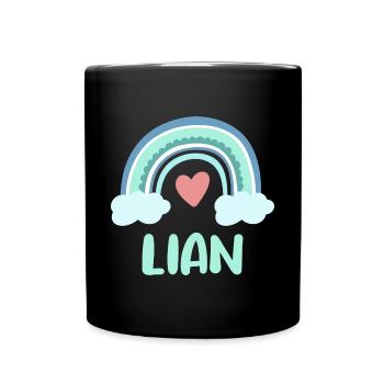 Lian Name Regenbogen Baby - Tasse einfarbig - Schwarz - Vorne