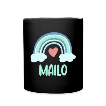 Mailo Name Regenbogen Baby - Tasse einfarbig - Schwarz - Vorne