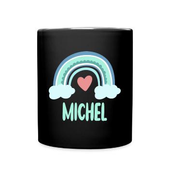 Michel Name Rainbow Baby - Full Colour Mug - black - Front