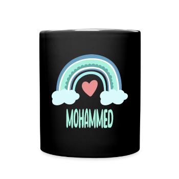Mohammed Name Rainbow Baby - Full Colour Mug - black - Front