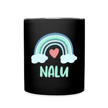 Nalu Name Regenbogen Baby - Tasse einfarbig - Schwarz - Vorne