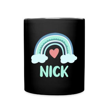 Nick Name Regenbogen Baby - Tasse einfarbig - Schwarz - Vorne