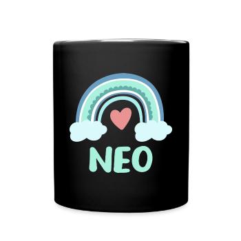 Neo Name Regenbogen Baby - Tasse einfarbig - Schwarz - Vorne