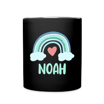 Noah Name Rainbow Baby - Full Colour Mug - black - Front