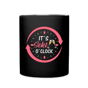 It s Sekt o clock - Tasse einfarbig - Schwarz - Vorne