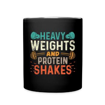 Musculation - Poids lourds et shakes protéinés - Mug uni - noir - Devant