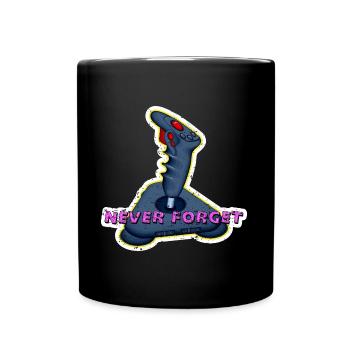 Never Forget Retro Gaming - Tasse einfarbig - Schwarz - Vorne