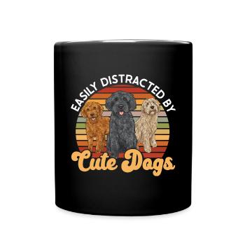 Labradoodle Dog - Full Colour Mug - black - Front