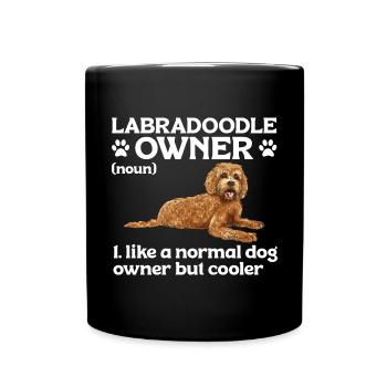 Labradoodle Hund - Tasse einfarbig - Schwarz - Vorne