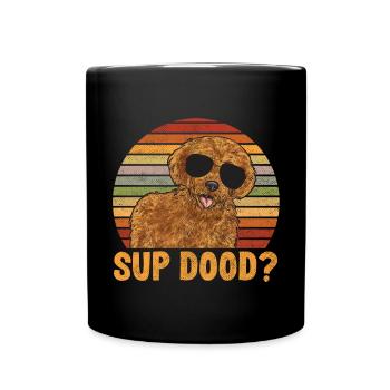 Labradoodle Hund - Tasse einfarbig - Schwarz - Vorne