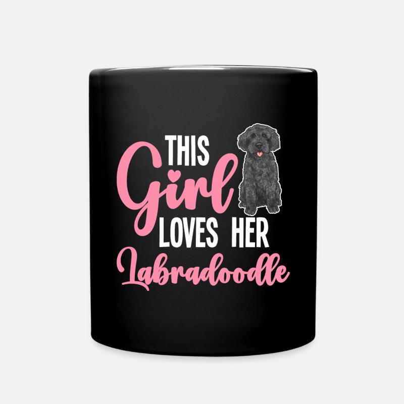 Labradoodle Hund - Tasse einfarbig - Schwarz