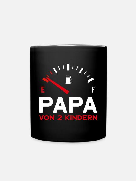 VATER ZWEI KINDER PAPA VON 2 KINDERN VATERTAG - Tasse einfarbig - Schwarz