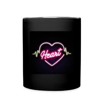 Battement de cœur pour l’amour - Mug uni - noir - Devant