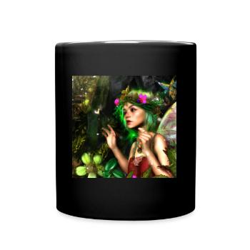 Filles elfiques dans la forêt - Mug uni - noir - Devant
