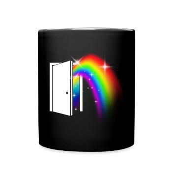 LGBT Regenbogenflagge - Tasse einfarbig - Schwarz - Vorne