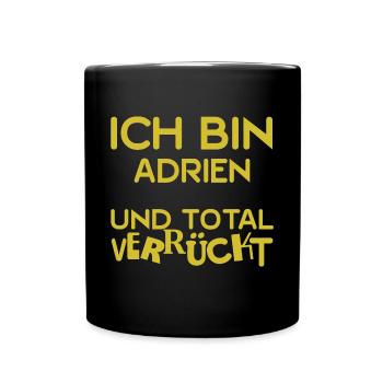 Vorname Adrien - Tasse einfarbig - Schwarz - Vorne