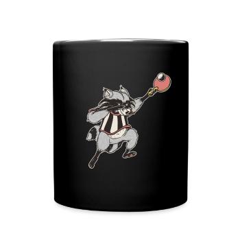 Tischtennis Outfit Damen Katze - Tasse einfarbig - Schwarz - Vorne
