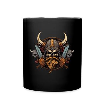 Valhalla Odin Skelett - Kanalisieren Sie Ihren - Tasse einfarbig - Schwarz - Vorne