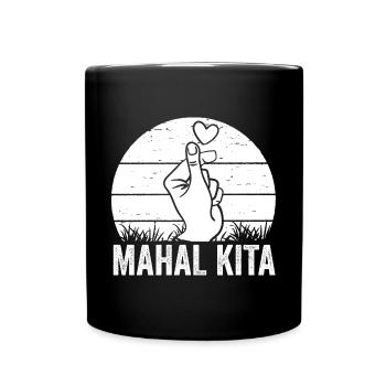 Awesome Mahal Kita Pinoy Finger Heart For Filipino - Full Colour Mug - black - Front