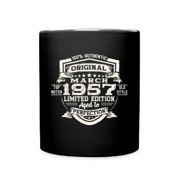 66e anniversaire Mann Original March Né en 1957 - Mug uni - noir - Devant
