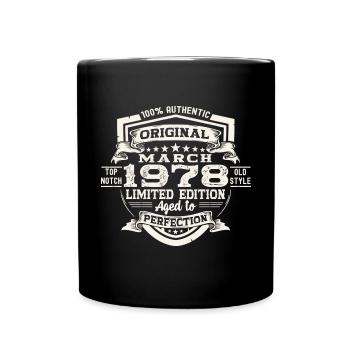 45th birthday Mann Original March Born 1978 - Full Colour Mug - black - Front