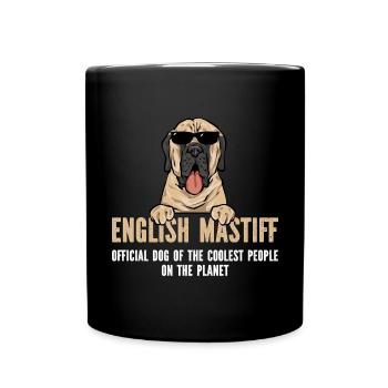 Mastiff Hund Old English Mastiff - Tasse einfarbig - Schwarz - Vorne