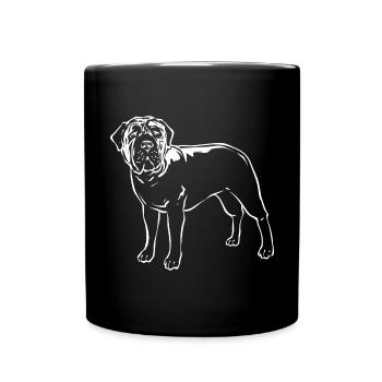 Mastiff Hund Old English Mastiff - Tasse einfarbig - Schwarz - Vorne